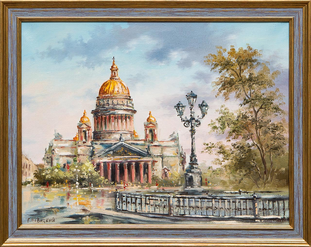 Картина маслом "Исаакиевская площадь" Новицкий