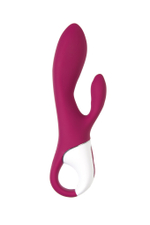 Вибратор с клиторальным стимулятором и подогревом Satisfyer Heated Affair ConnectApp,бордовый,20,6см