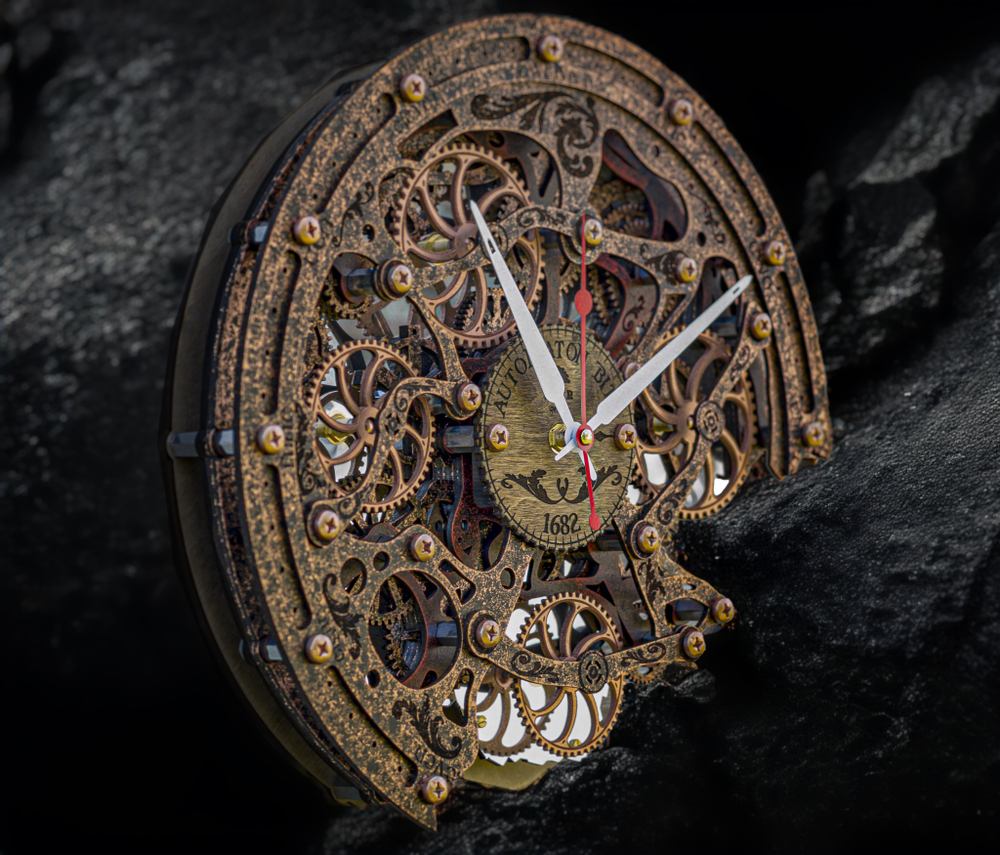 Настенные стимпанк‑часы Automaton Bite 1682 «Винтажная медь»
