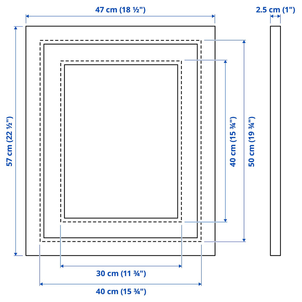 IKEA EDSBRUK  (ИКЕА ЕДСБРУК)  -  Рамка - белая 40x50 см