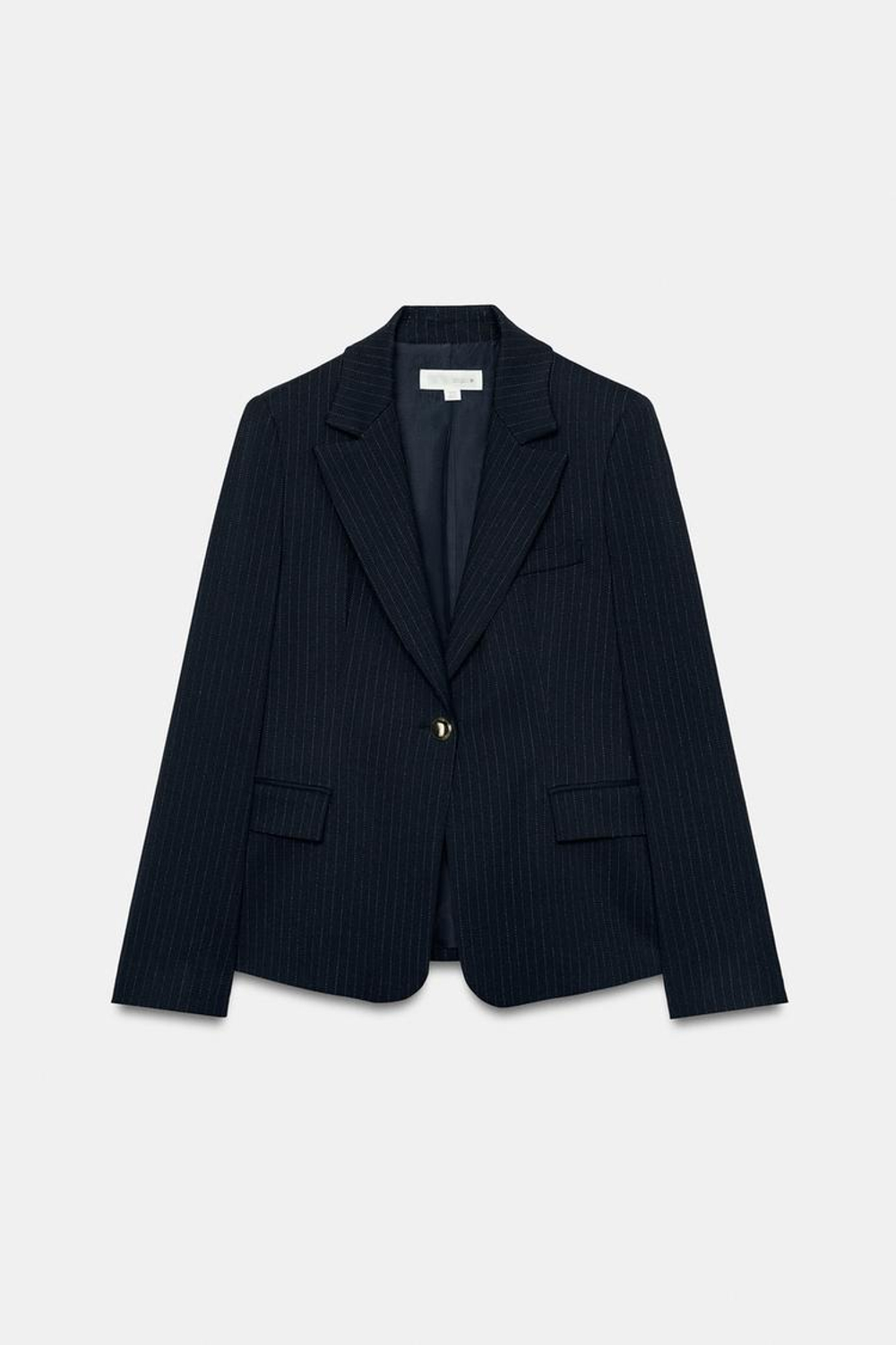 ZARA БЛЕЙЗЕР В ТОНКУЮ ПОЛОСКУ, МОРСКОЙ СИНИЙ
