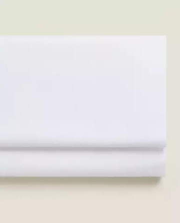 ZARA HOME (200 НИТЕЙ) ПРОСТЫНЯ ИЗ ХЛОПКА ПЕРКАЛЬ, БЕЛЫЙ