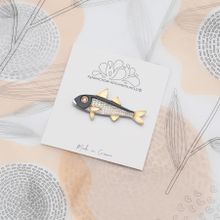 Брошь "Барабулька" с кристаллом Swarovski