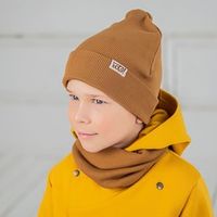 Шапка и снуд трикотажные двухслойные "Орех"