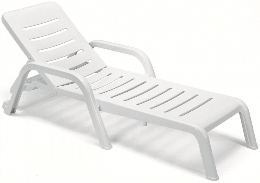 Шезлонг-лежак пластиковый, SCAB GIARDINO Casablanca Sun-bed, белый