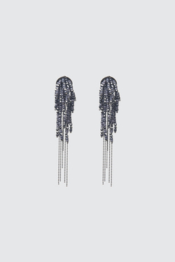 Серьги- клипсы PESERICO из стеклянных микробусин и хрусталя