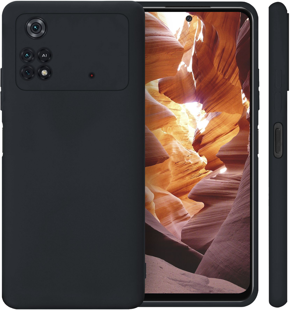 Мягкий Soft Touch чехол из силикона для XIAOMI POCO M4 PRO 4G с бархатной подкладкой