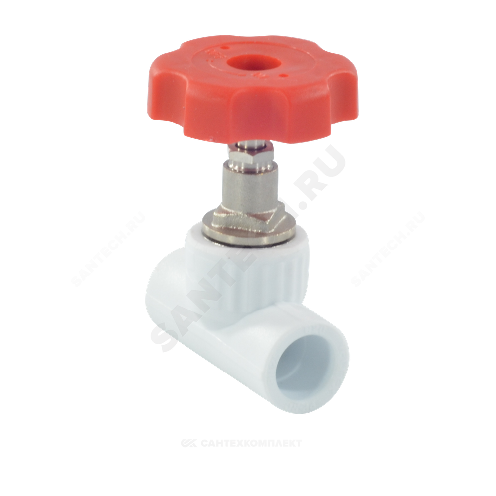 Клапан (вентиль) PP-R запорный белый Дн 25х90гр внутренняя пайка VALFEX 10146025