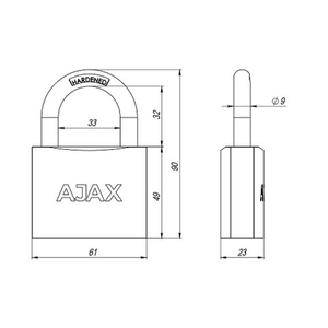 Замок навесной AJAX PD-01-63 /42241/