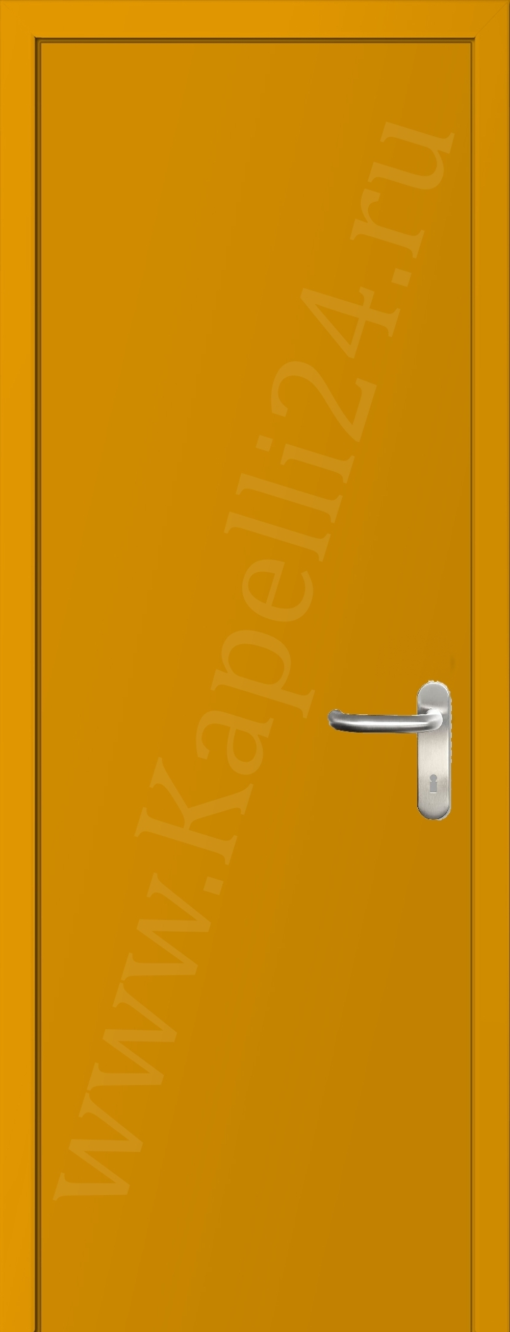 Дверь влагостойкая пластиковая KAPELLI multicolor ДГ RAL 1028 Дынно-желтый + коробка