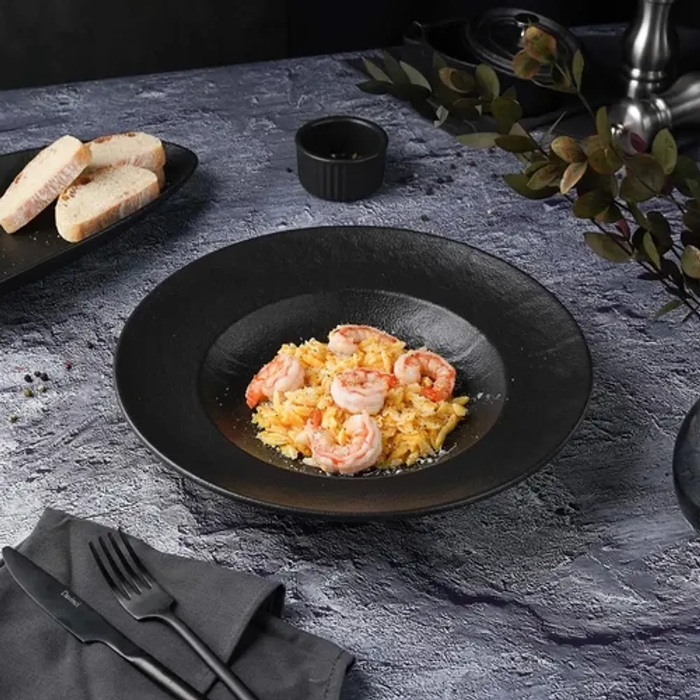 Тарелка глубокая 450 мл d 28,5 см h5 см для пасты/салата Black Raw Stellar P.L. Proff Cuisine [1]