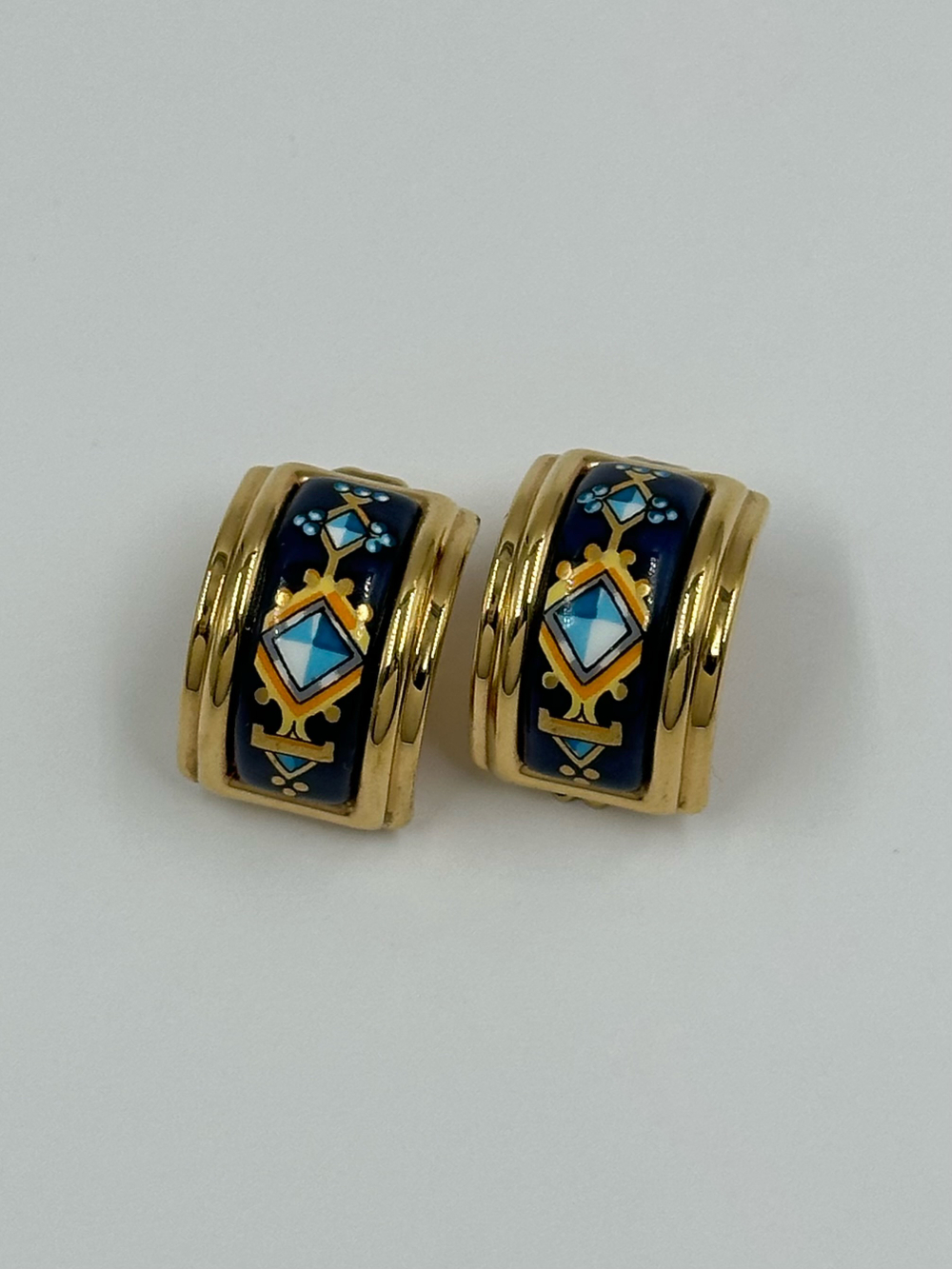Клипсы с эмалью Hermes