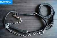 Недоуздок кожаный с цепью КРС