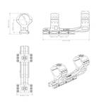 Кронштейн с кольцами Vector Optics D34mm с выносом, H40мм (XASR-3014)