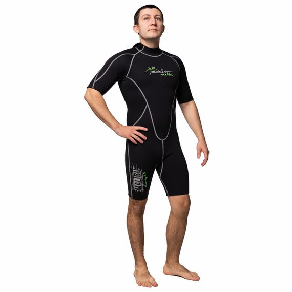 Гидрокостюм Marlin Malibu Shorty Man черно-серебристый 2,5 мм