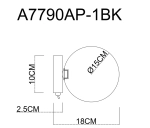 Настенный светильник Arte Lamp VINCENT A7790AP-1BK, 1хG9