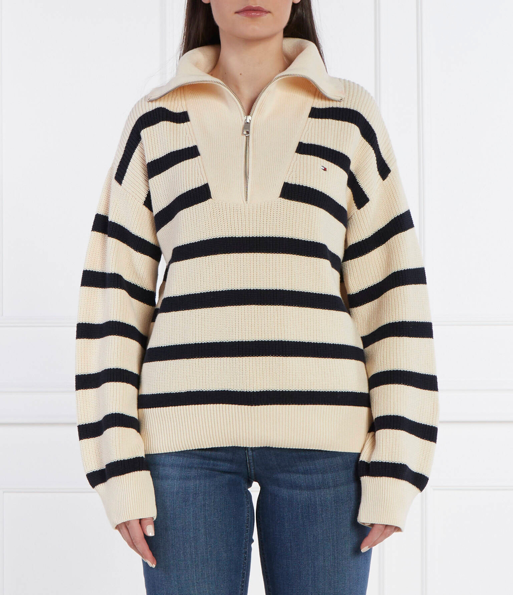 Свитер CO CARDI STITCH 1/2 ZIP SWT Tommy Hilfiger - экрю(WW0WW42420)