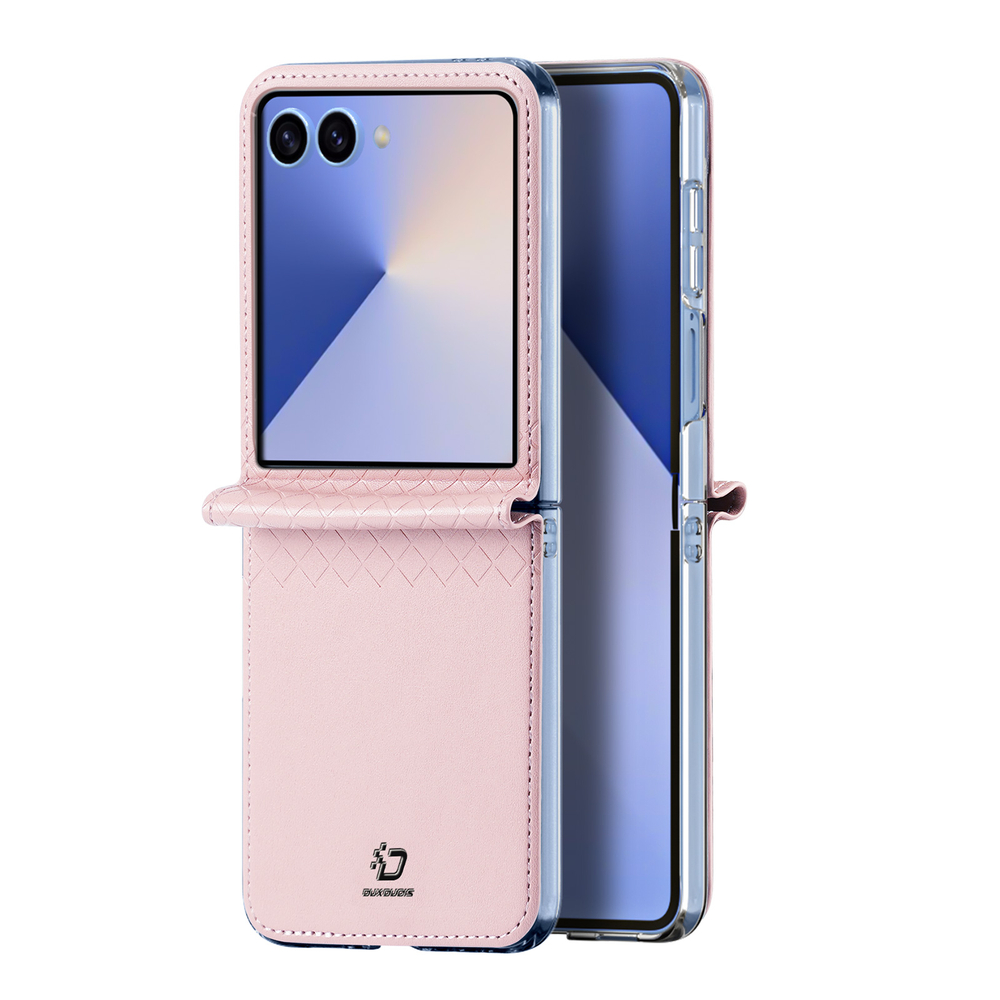 Чехол розового цвета из искусственной кожи от Dux Ducis для Samsung Galaxy Flip 7, серия Bril Series Case
