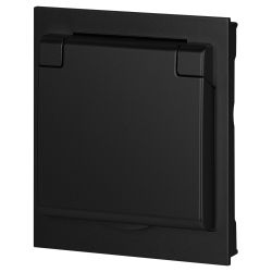 Розетка ЭРА Arktik 16-2103-05 с заземлением 2P+E Schuko со шторками с крышкой 16А-250В антрацит | Эра Arktik
