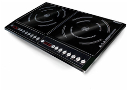 Индукционная настольная плита Ginzzu HCI-213, Black 2 конфорки 2000+2000Вт