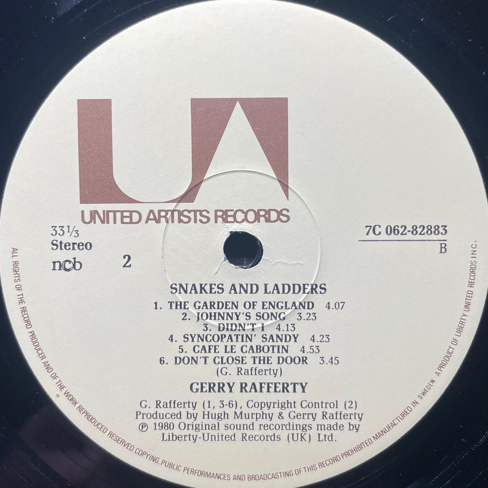 Gerry Rafferty - Snakes And Ladders (Скандинавия 1980г.)