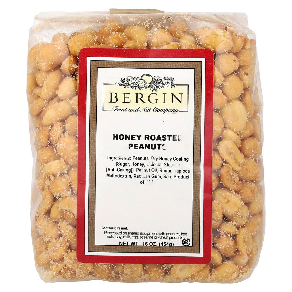 Bergin Fruit and Nut Company, Арахис, обжаренный с медом, 454 г (16 унций)