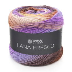 Лана Фреско (Lana Fresco) пряжа YarnArt 100%шерсть 4х100г/380м (8103 коричневый-терракот-белый-желтый-сирень)