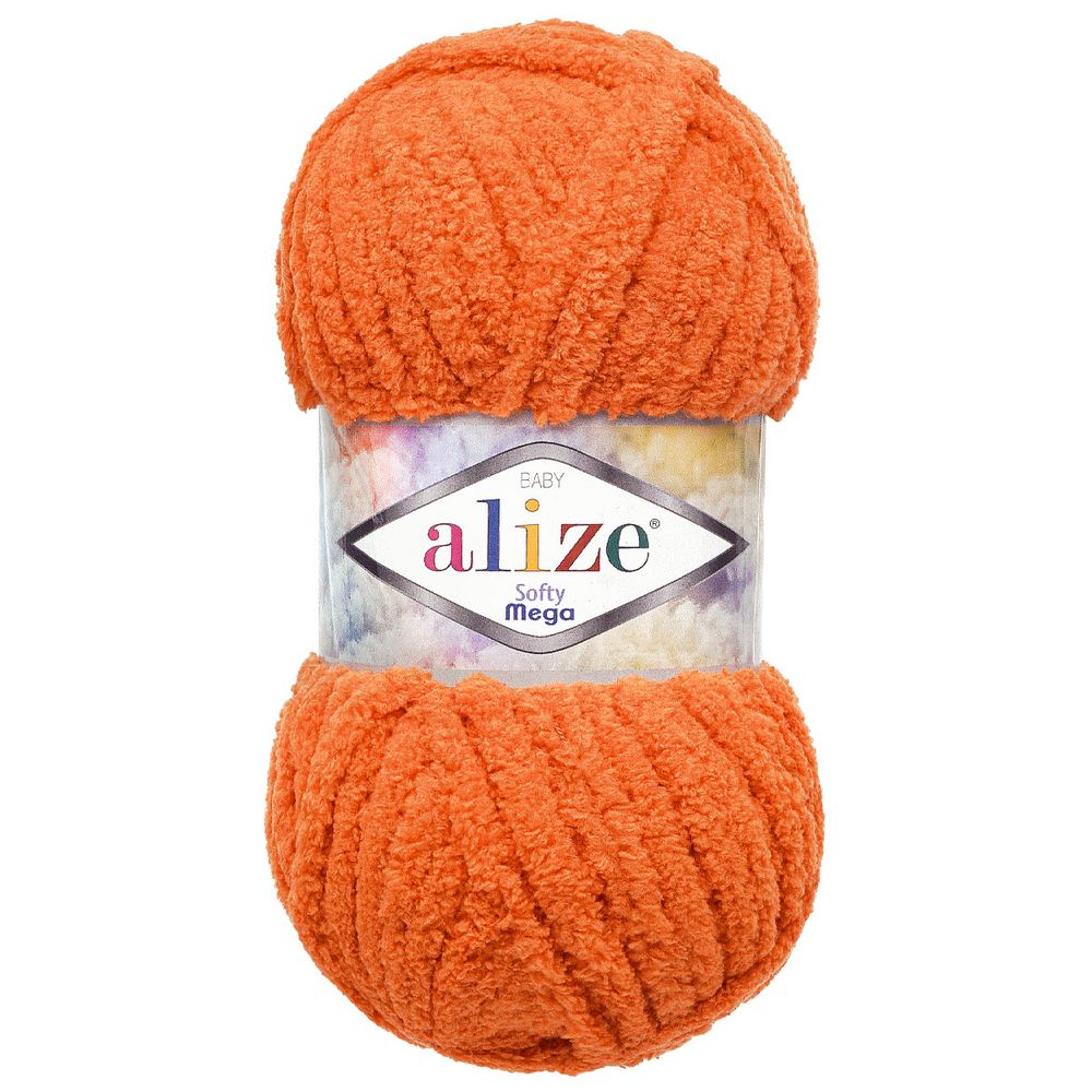 Пряжа Alize (Ализе) Softy Mega / уп.5 мот. по 100 г, 70м, 6 апельсин