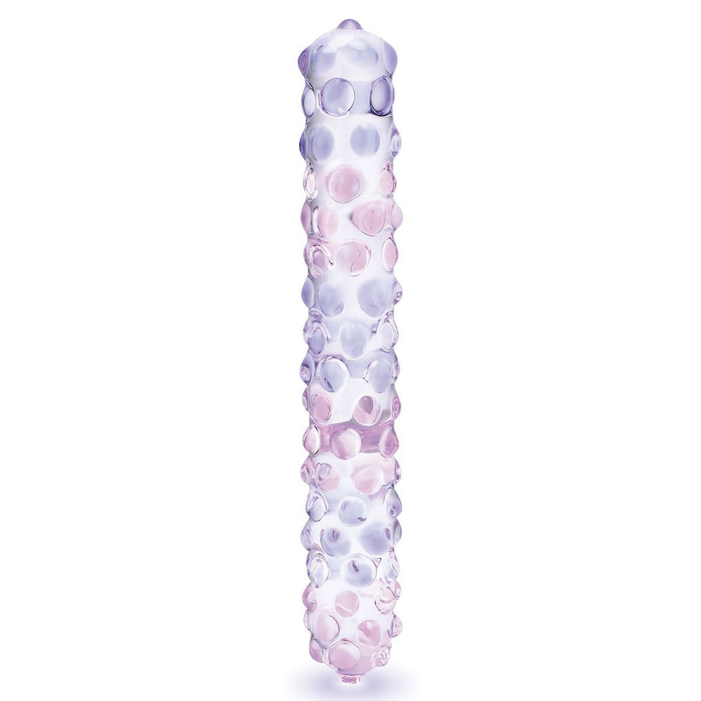 Фаллоимитатор с массажными точками Purple Rose - 23 см. (Цвет: прозрачный)