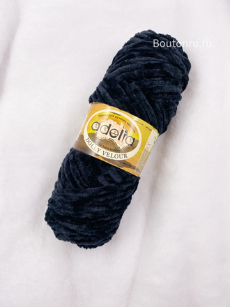 Пряжа ADELIA "ДОЛЛИ ВЕЛЮР" / "DOLLY VELOUR" 100% микрополиэстер 100 г 93 м ± 6 м №12 ЧЕРНЫЙ