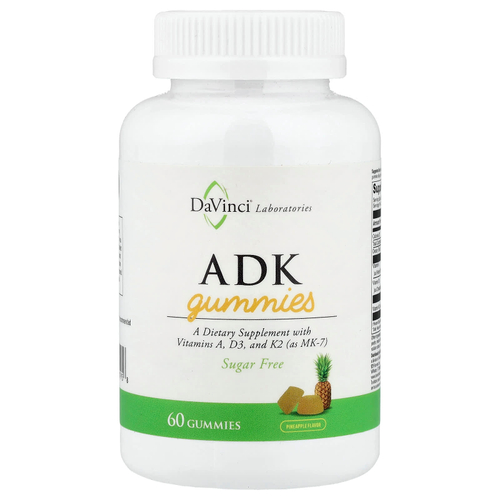 DaVinci Laboratories, ADK, жевательные таблетки, со вкусом ананаса, 60 шт.