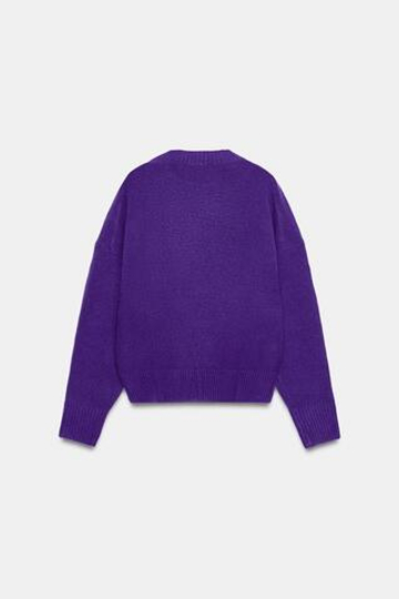 ZARA МЯГКИЙ ТРИКОТАЖНЫЙ СВИТЕР, ЛИЛОВЫЙ