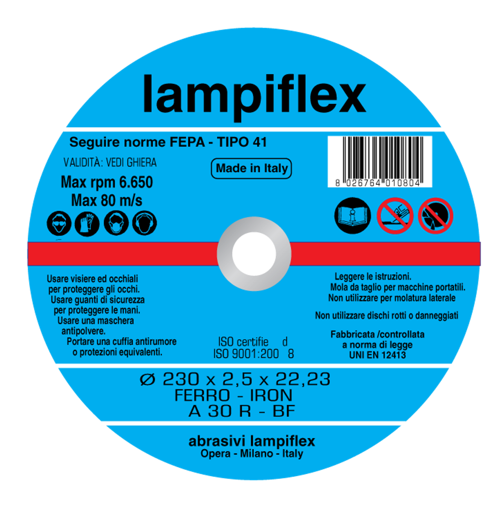 Отрезной диск по металлу 230х2,5х22,2 Lampiflex BF/A30R230x2,5