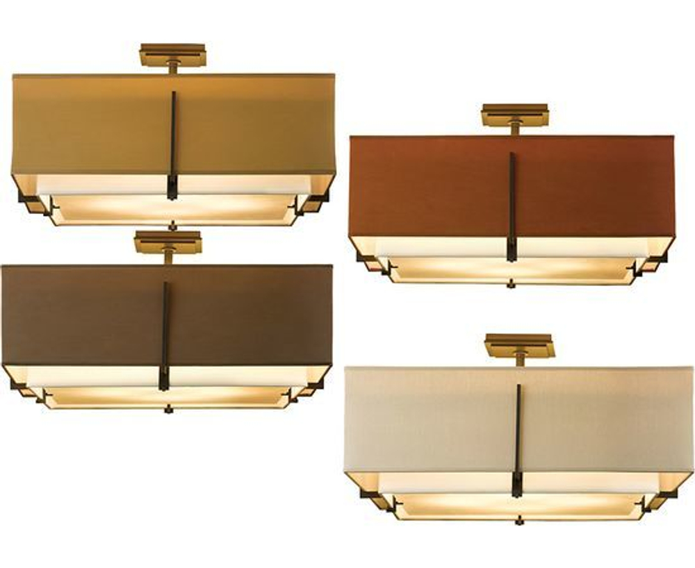 ЛЮСТРА HUBBARDTON FORGE EXOS SQUARE SMALL DOUBLE SHADE SEMI-FLUSH