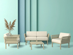 Комплект пластиковой мебели Siesta Contract Portofino Lounge, бежевый, бежевый