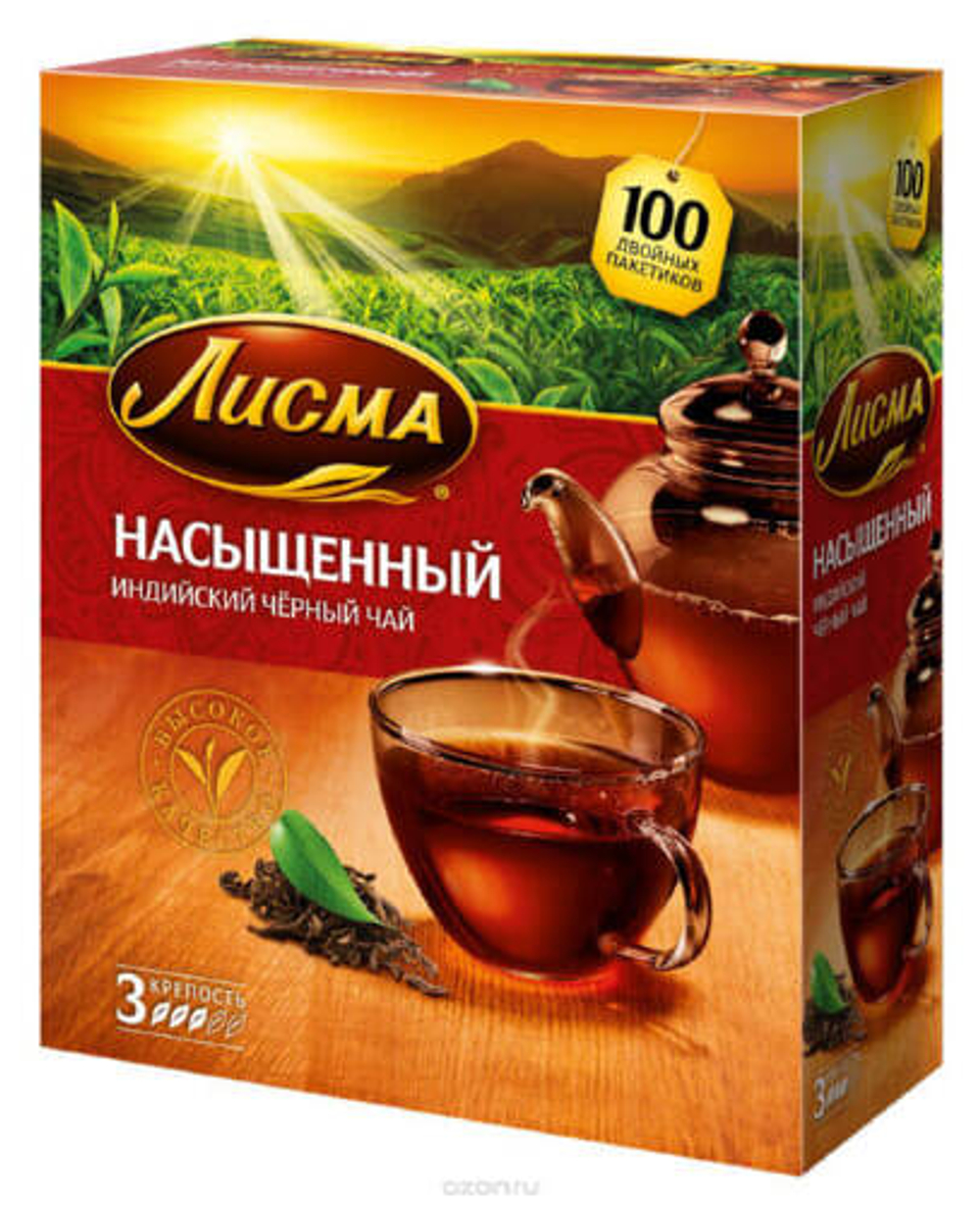 Чай в пакетиках Лисма Насыщенный 100 шт