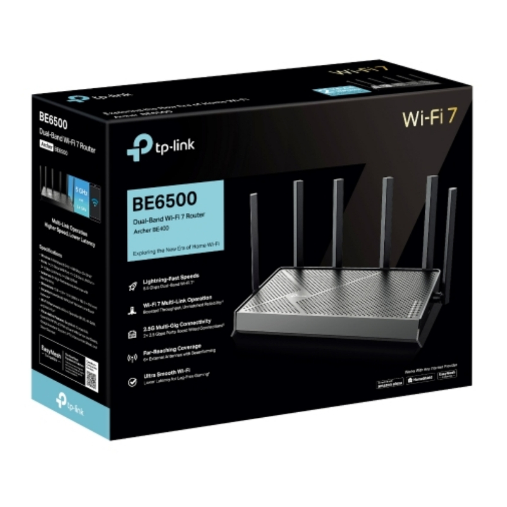 Маршрутизатор TP-Link Archer BE400, BE6500, двухдиапазонный Wi-Fi 7