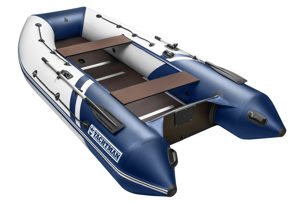YACHTMAN-340 СК белый-синий + KAMISU T 9.8 BMS (комплект лодка + мотор)