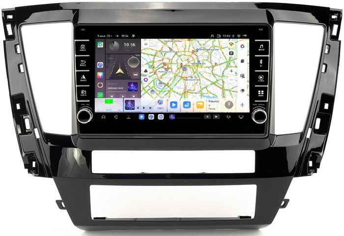 Магнитола для Mitsubishi Pajero Sport 3 2020-2024, Montero Sport (прямоугольный климат, рамка 9) - Kuberg EW-9638-2 (кнопки и крутилки) Android 13, Быстрая, CarPlay, 4G SIM-слот