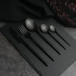 Ложка кофейная 11,5 см матовая черный цвет Black Sapporo PVD P.L. - Davinci [12]