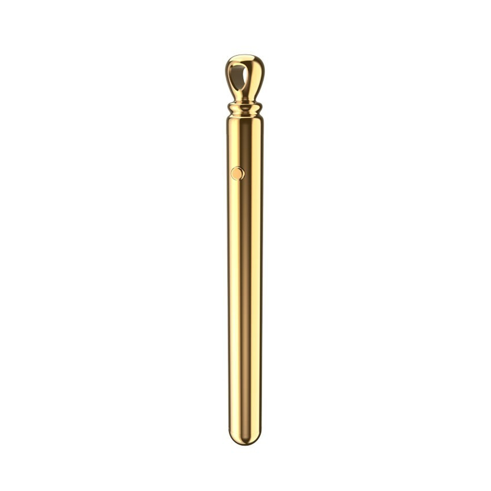 Золотистая подвеска-вибратор Genie Flirting Pen