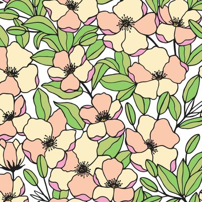Seamless pattern of flowers.