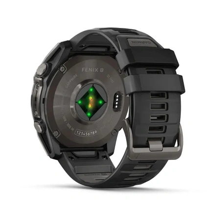 Умные часы Garmin fenix 8 51mm Solar Sapphire, Carbon Gray DLC Titanium with Black/Pebble Gray Silicone Band (010-02907-11)