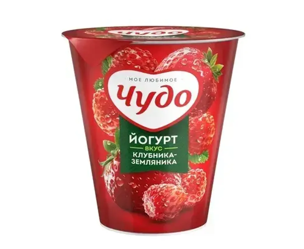 Йогурт "Чудо" клубника-земляника 290г(стакан)