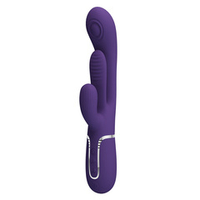 Сиреневый вибратор-кролик 22,2см с дополнительным язычком Pretty Love Triple Rabbit Multifuncional Vibrador BW-500041-2