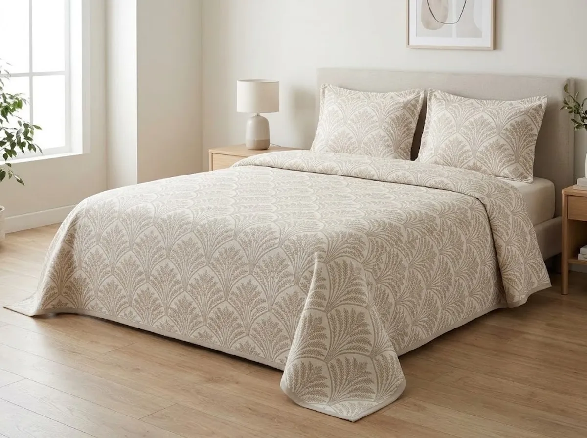 Velora Home Покрывало 1шт. 240х260 + наволочки 2 шт. 50х70 Sidelya Беж 100% Хлопок Bej