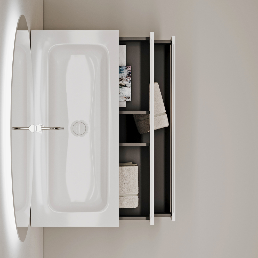 Тумба подвесная под раковину Sancos Folk, Bianco 995х445х500, арт. FL100W