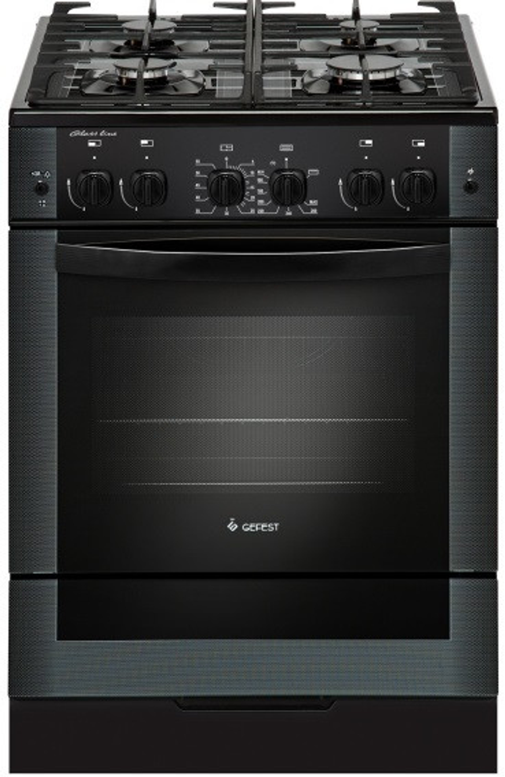 Плита газовая GEFEST 6500-02 0115 (черн.с растр.рис)