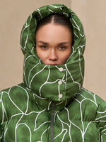 Пуховик средней длины с поясом Green Grass (limited edition)