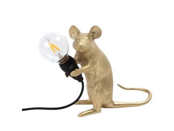 Seletti Mouse Mac Gold Table Lamp